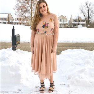 ASOS Dobby Floral Embroidered Mini Slater Dress